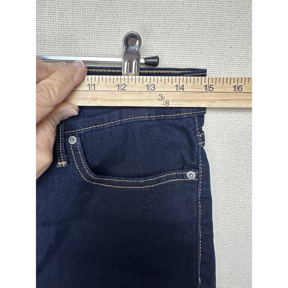 Levi's Women's Dark Wash Blue Denim Cutoff Stretch Shorts Size 28 Button Fly - Picture 7 of 12